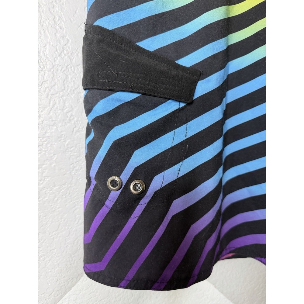 Tony Hawk Mens Multicolor Striped 12" Board Shorts Swim Trunks Size 34 - Picture 10 of 12